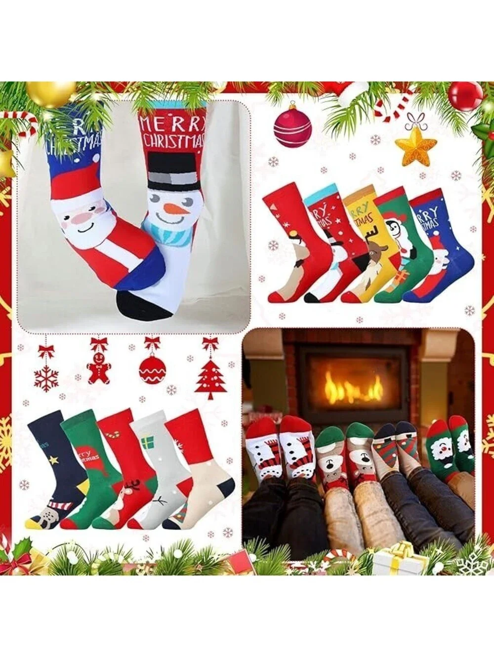 24 Days SOCKS Pocket CHRISTMAS Advert Calendar, Xmas Socks
